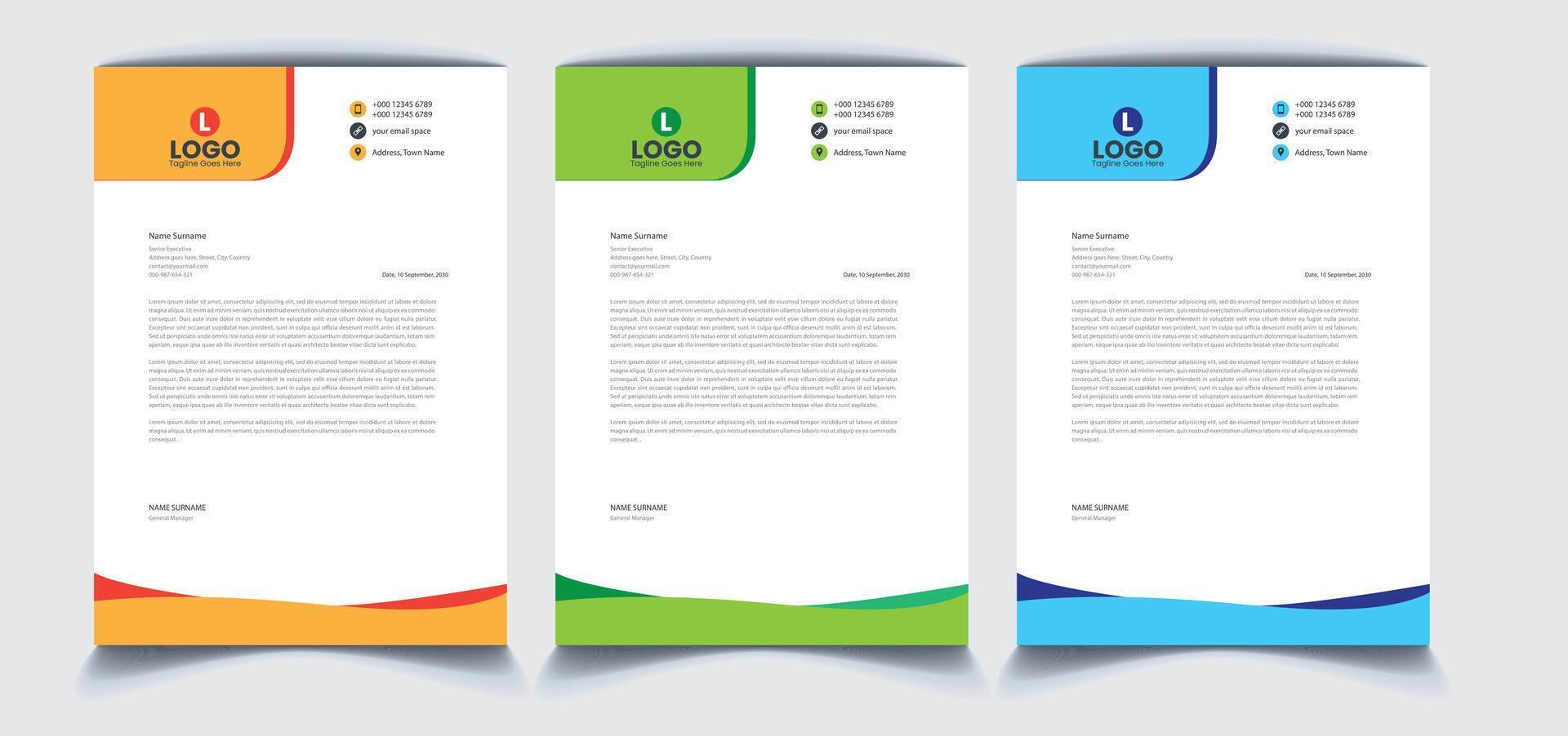 Corporate Letterhead Design vector