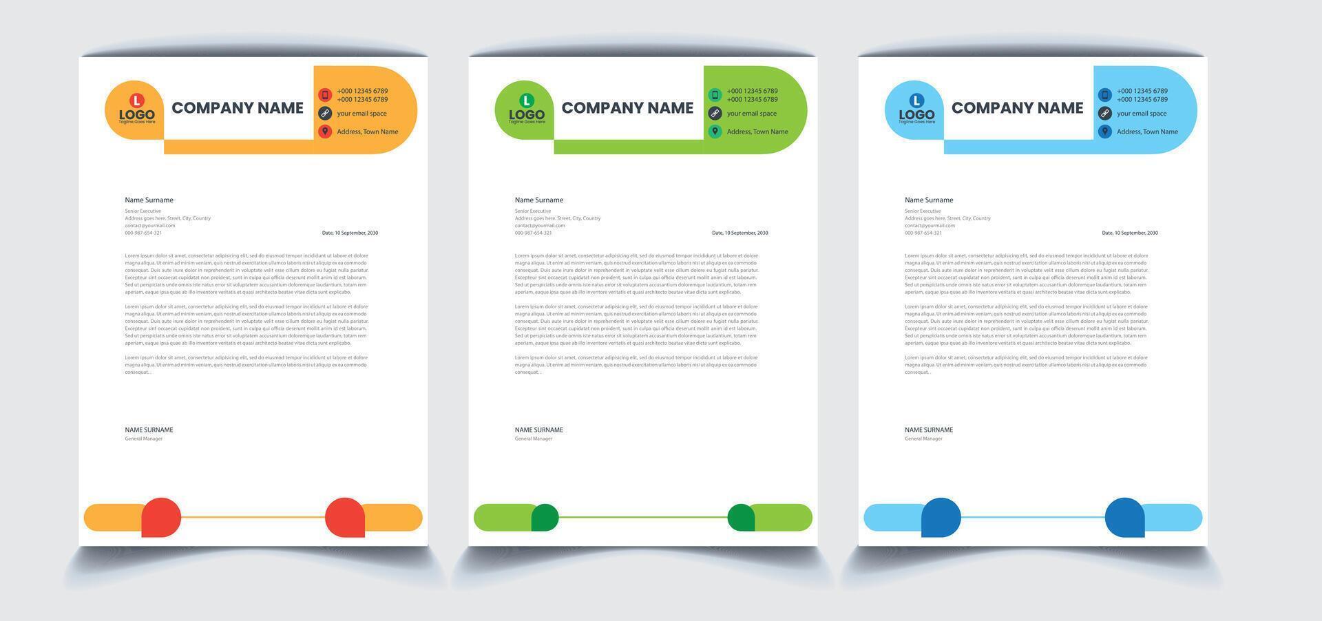 Corporate Letterhead Design vector