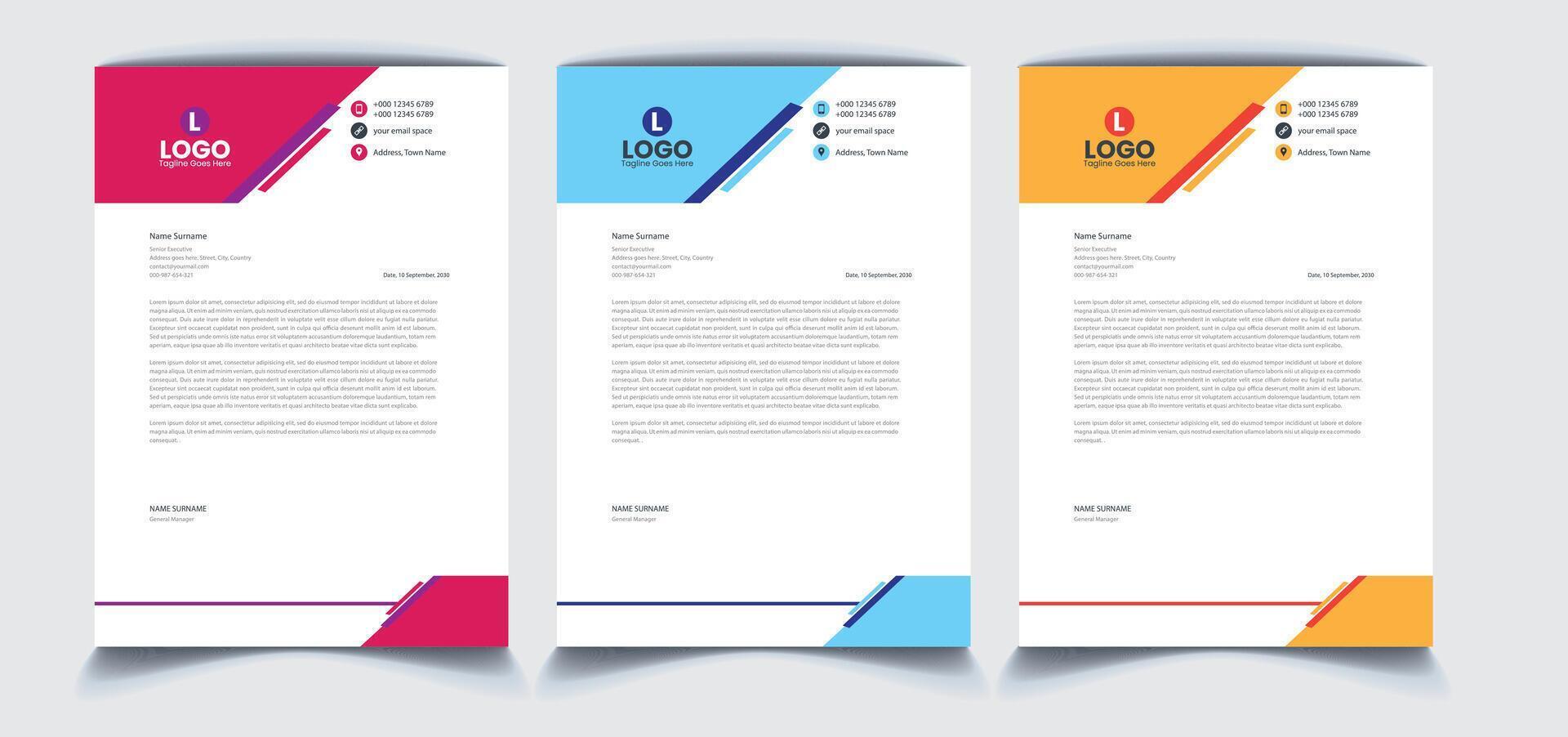 Corporate Letterhead Design vector