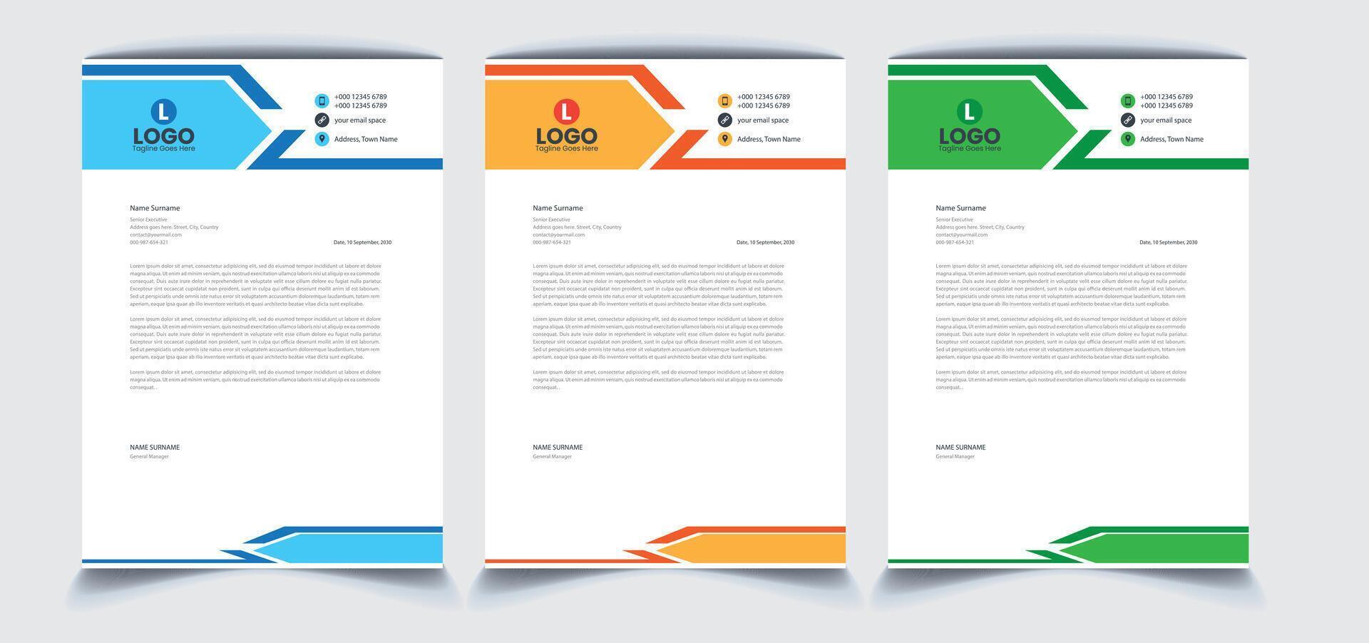 Corporate Letterhead Design vector