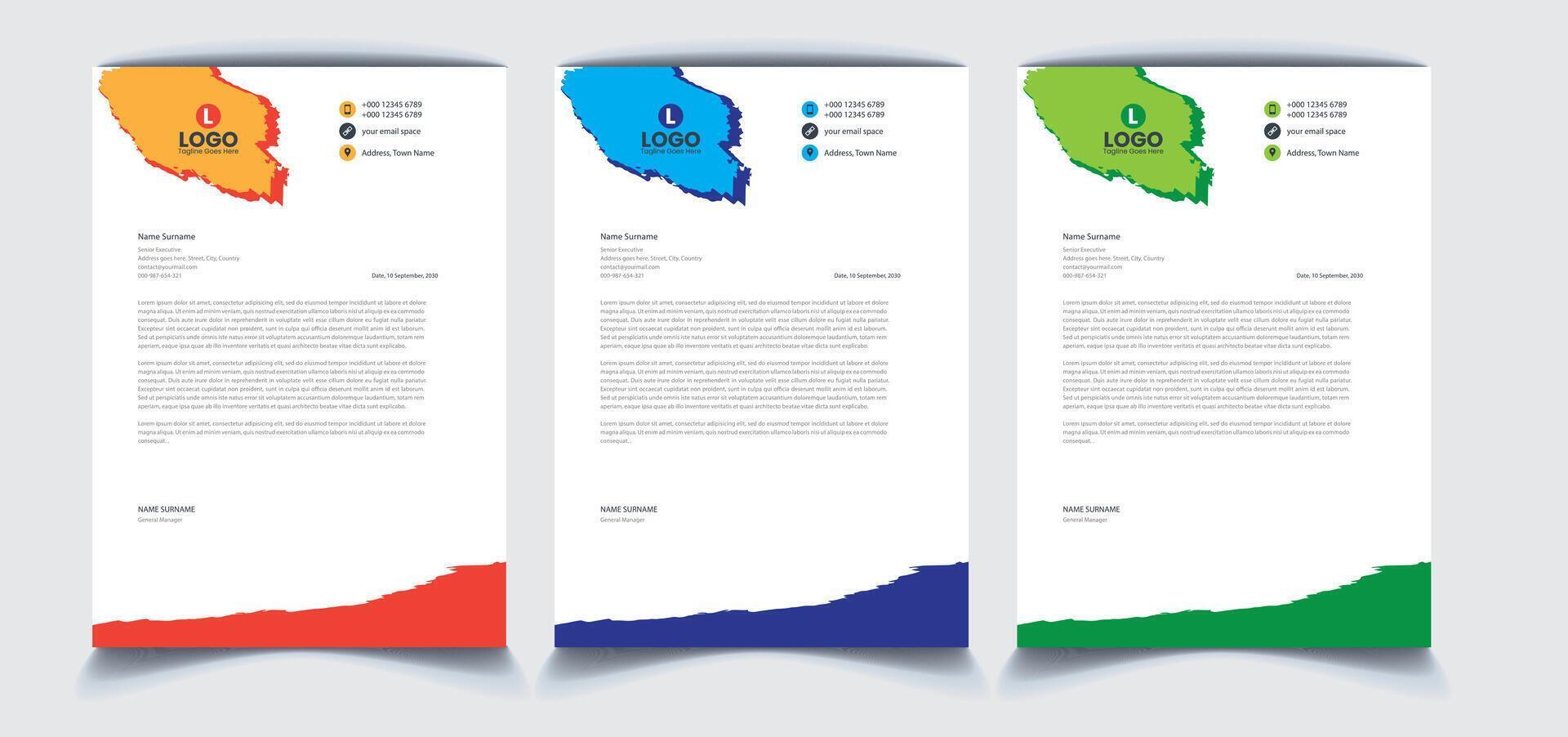 Corporate Letterhead Design vector