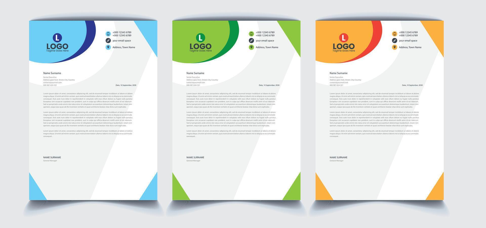 Corporate Letterhead Design vector