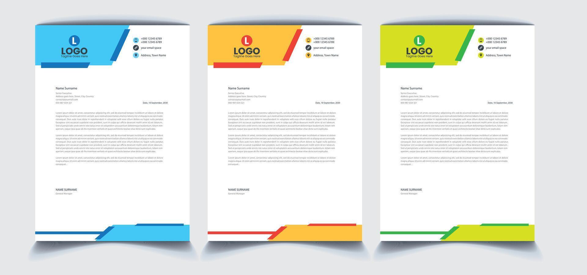 Corporate Letterhead Design vector