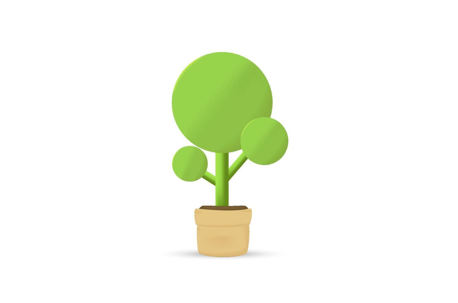 3d Realistic simple Houseplant vector Illustration