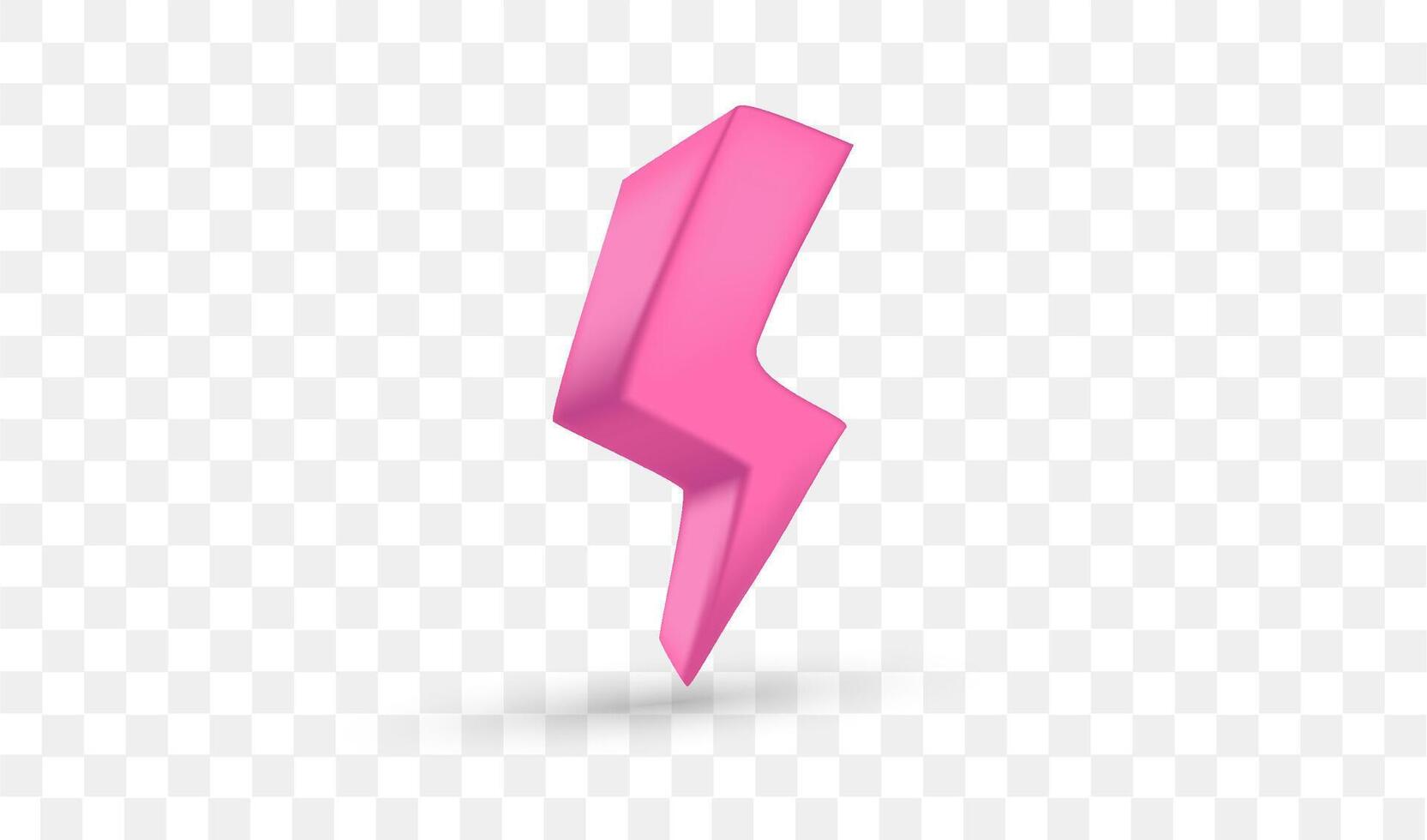 Pink bolt 3d, great design for any purposes. vector
