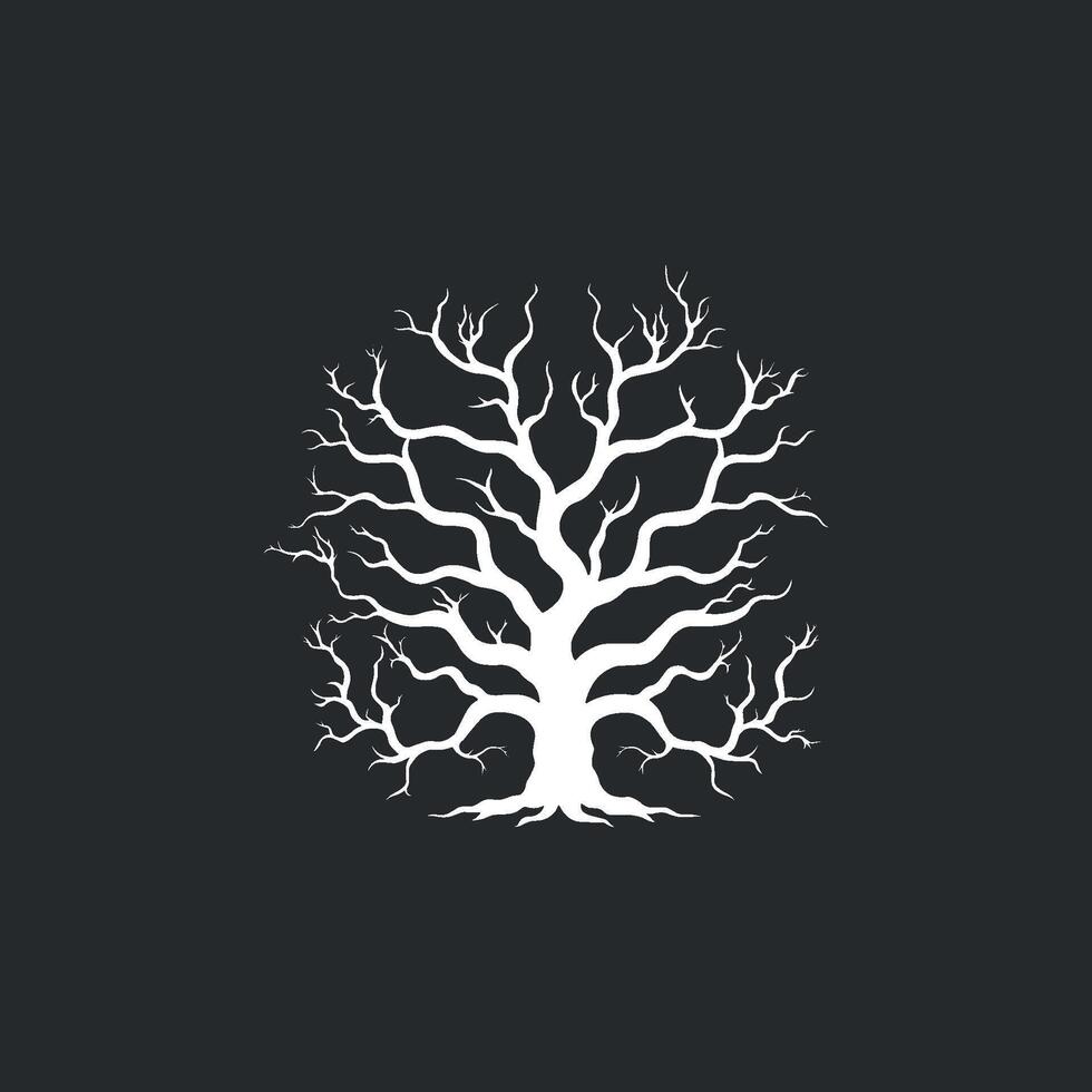 tree silhouette cut out on black background vector