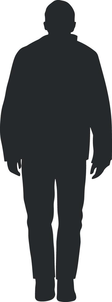 black silhouette of a walking man without background vector
