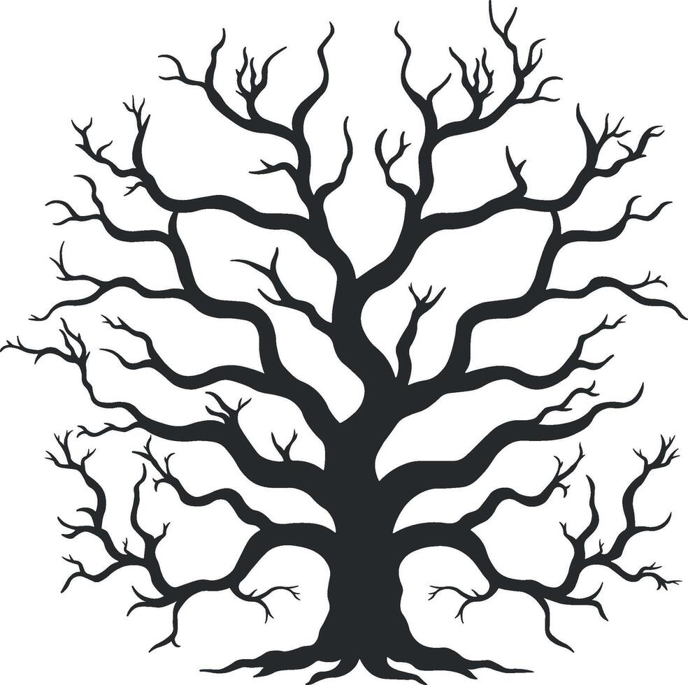 black tree silhouette without background vector