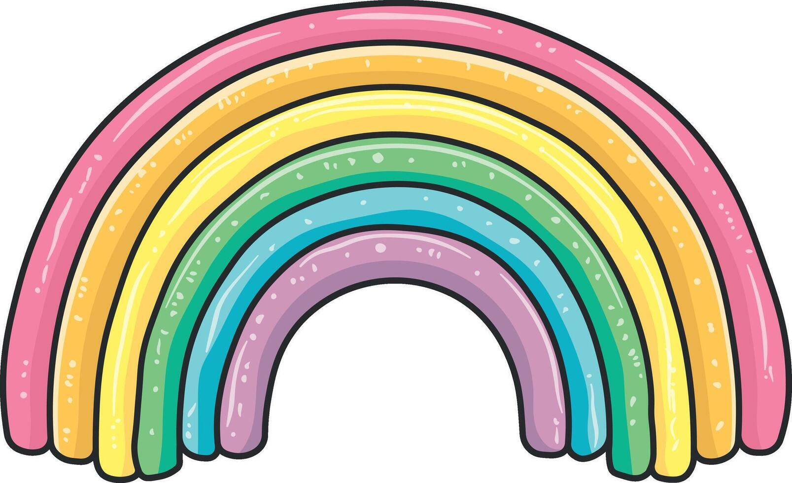 cartoon rainbow drawing without background vector