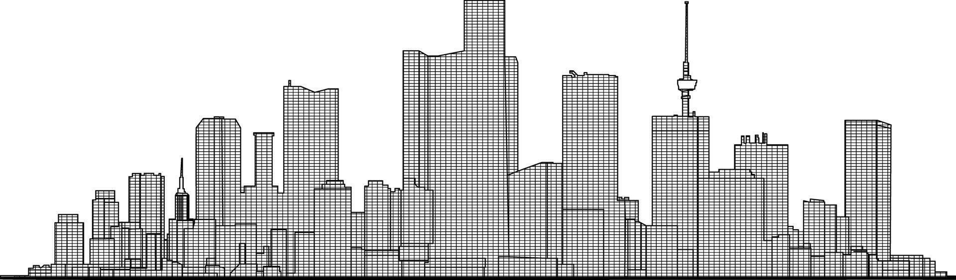 black and white city silhouette without background vector