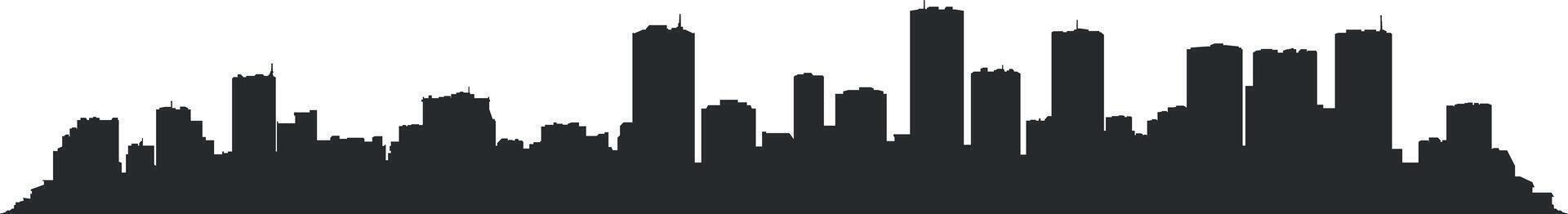 black and white city silhouette without background vector