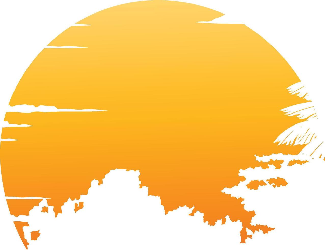 silhouette of the sun with clouds without background vector