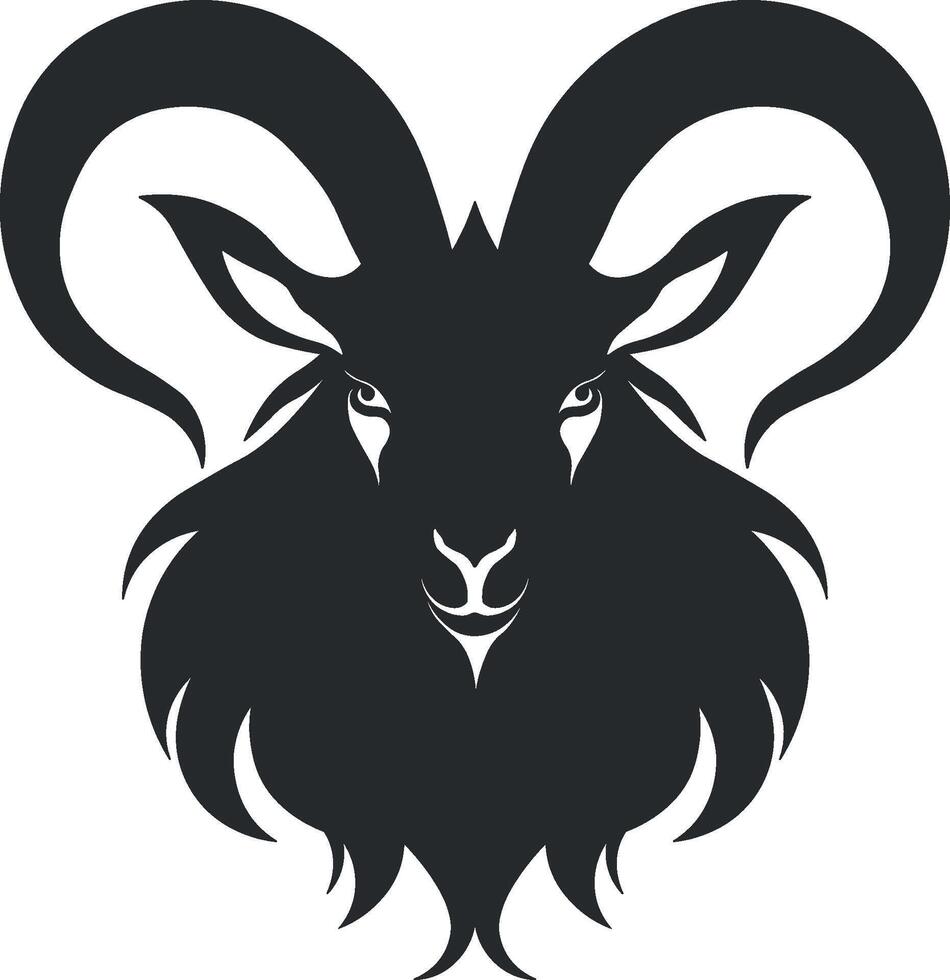 black silhouette of a mountain goat without background vector