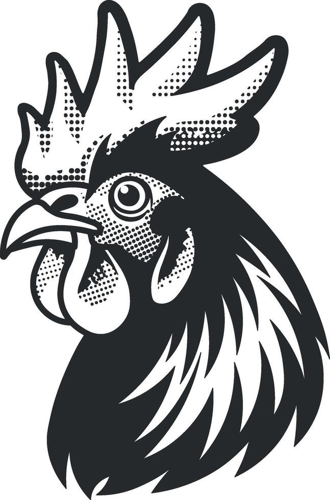 vector illustration of a rooster without background