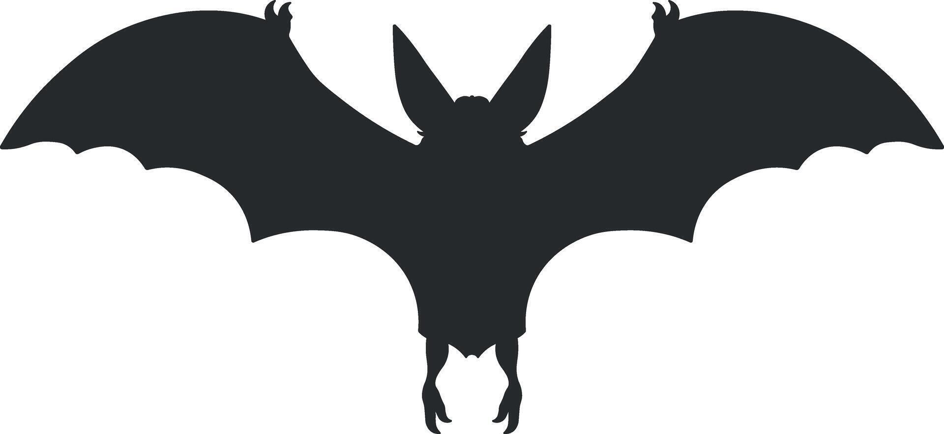 black silhouette of a bat without background vector
