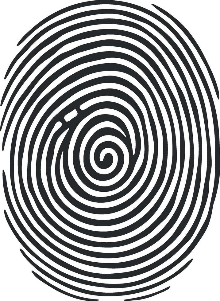 black and white fingerprint without background vector