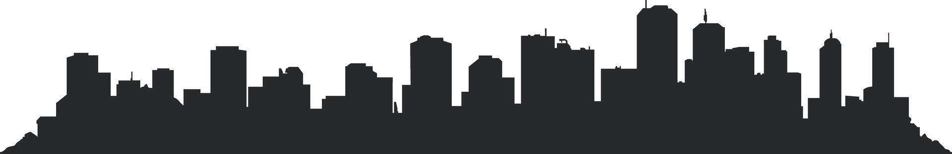 black and white city silhouette without background vector