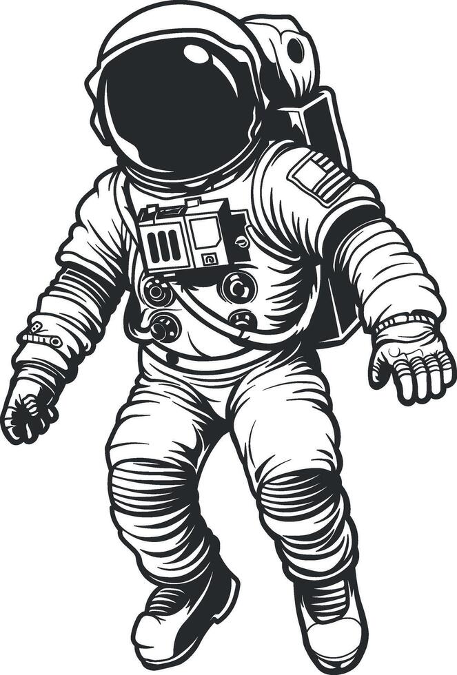 vector silhouette of an astronaut without background