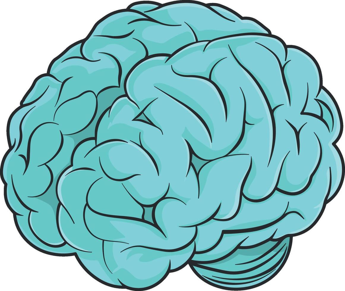 vector drawing of a brain without background