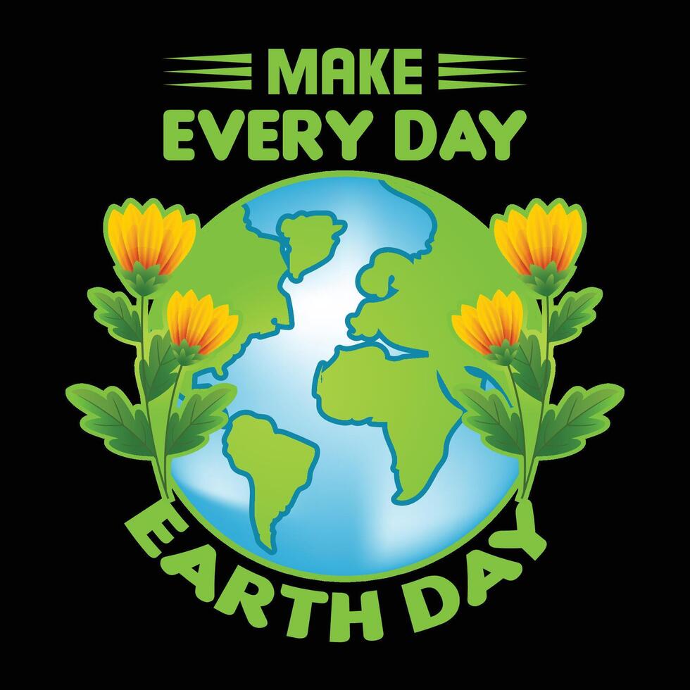 vector illustration Earth day thsirt design