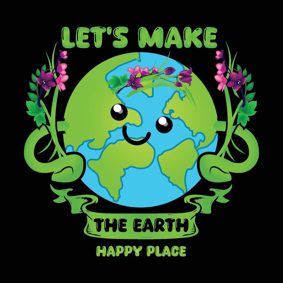 vector illustration Earth day thsirt design