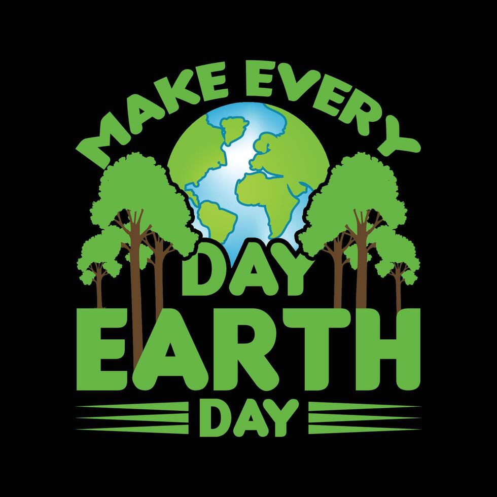 vector illustration Earth day thsirt design