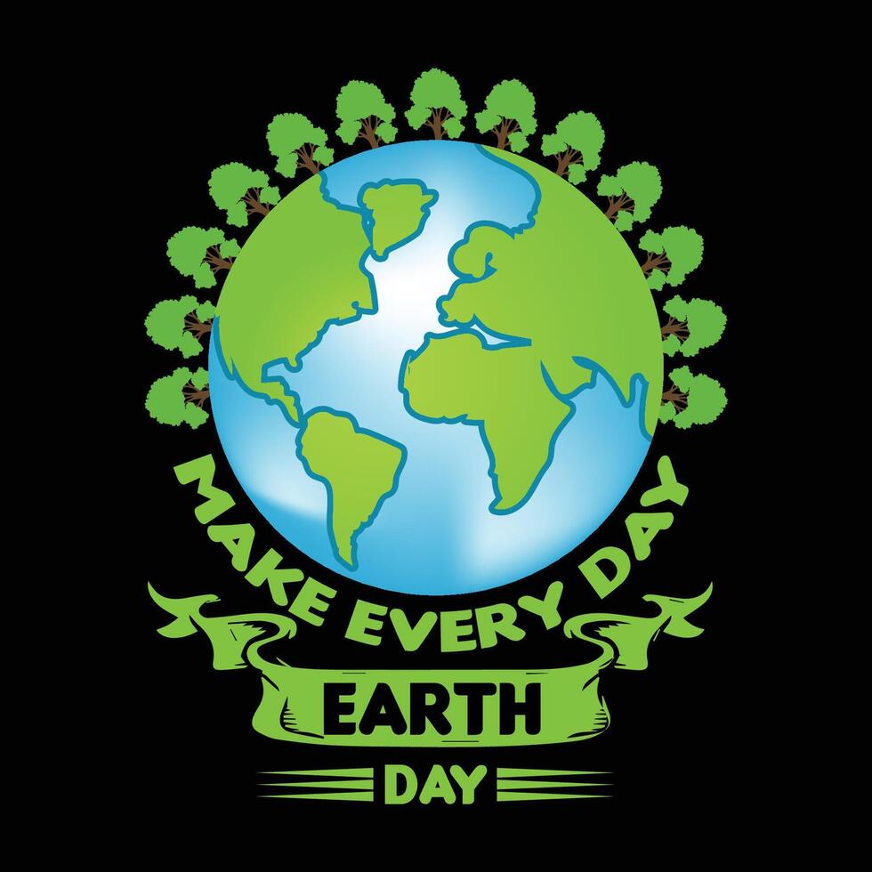 vector illustration Earth day thsirt design