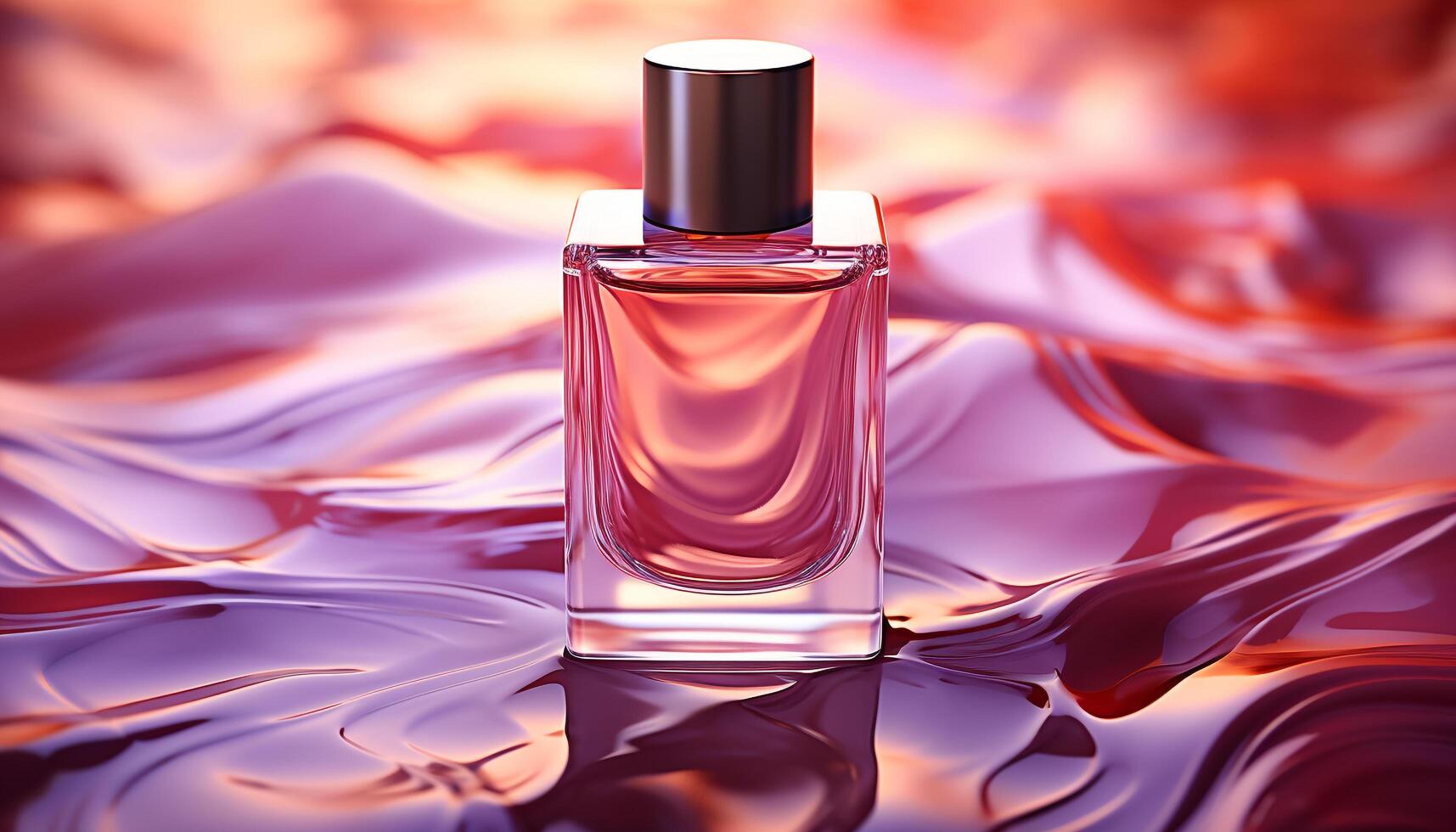 AI generated Luxury perfume bottle reflects elegance and femininity in design generated by AI photo