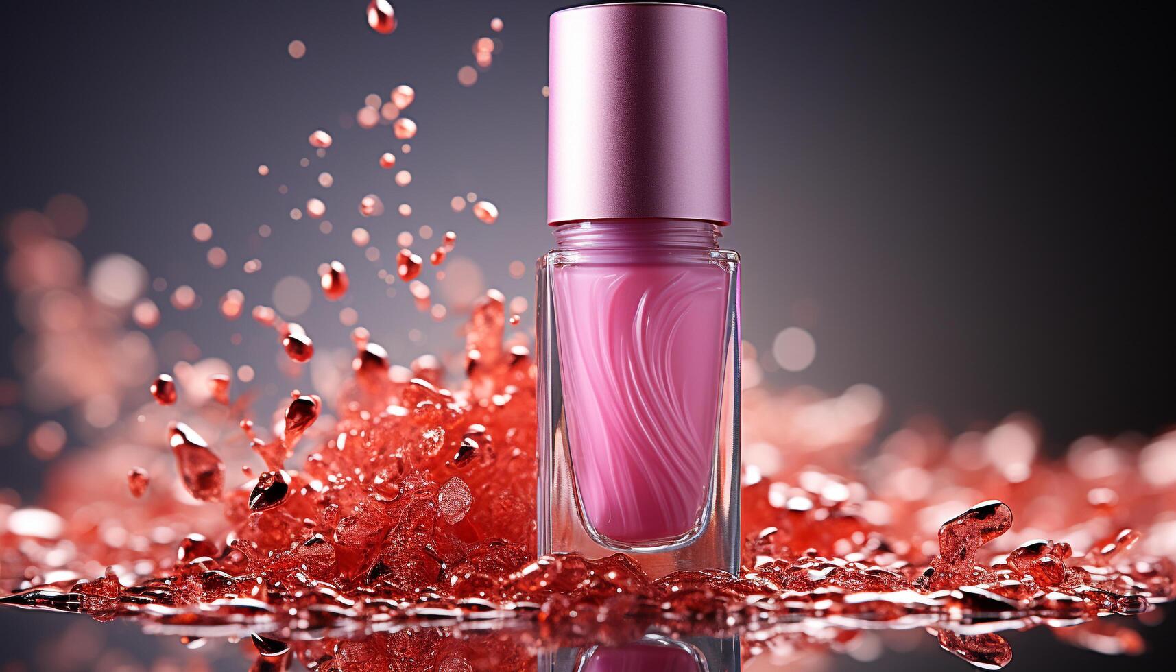 AI generated Glamourous women care for their beauty with shiny nail polish generated by AI photo