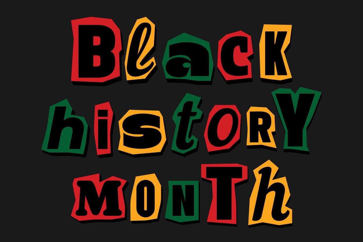 Modern cut out collage banner. Black History Month. Trendy mixed media design. Retro magazine elements. Anonymous font. African American History. vector