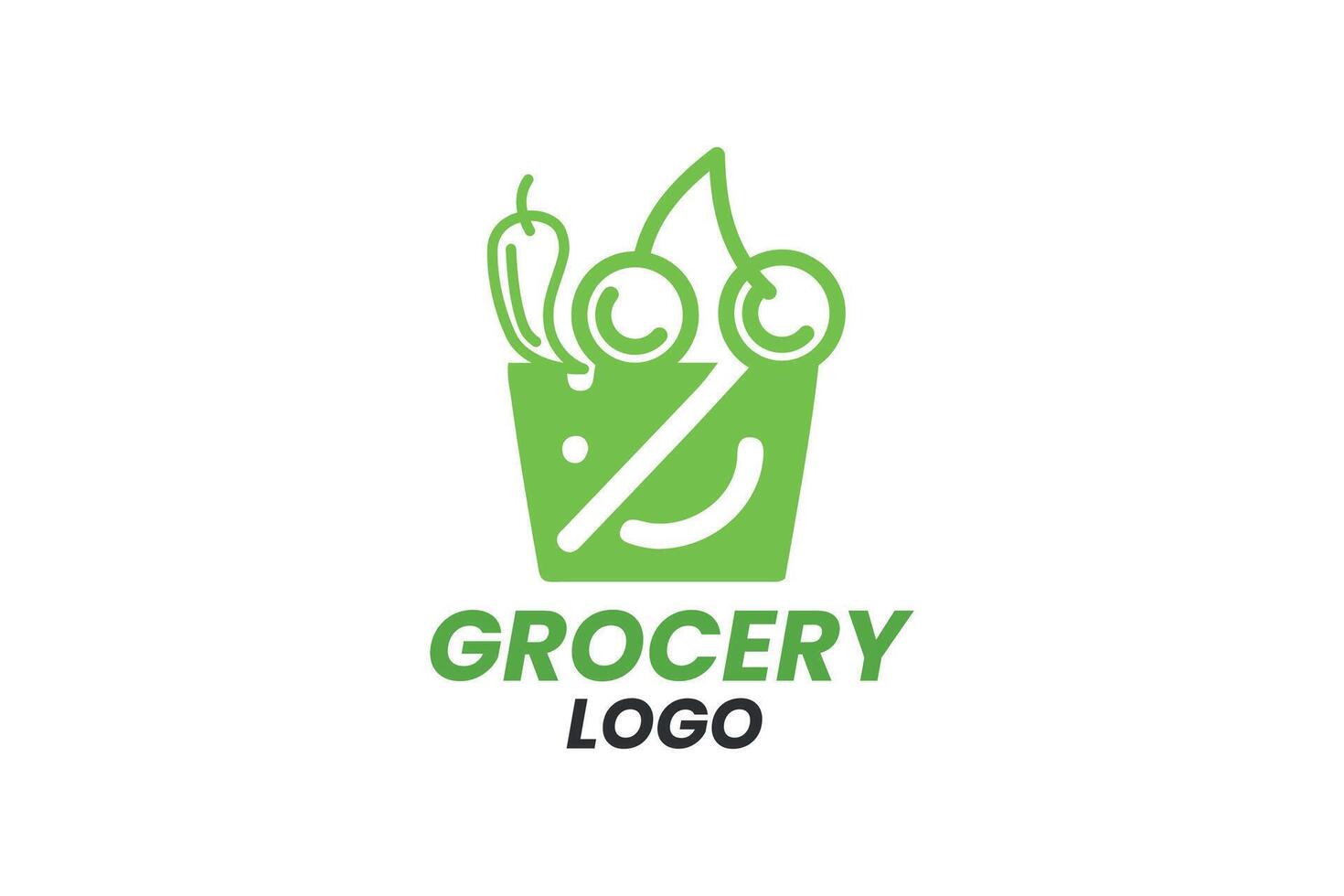 grocery logo design vector