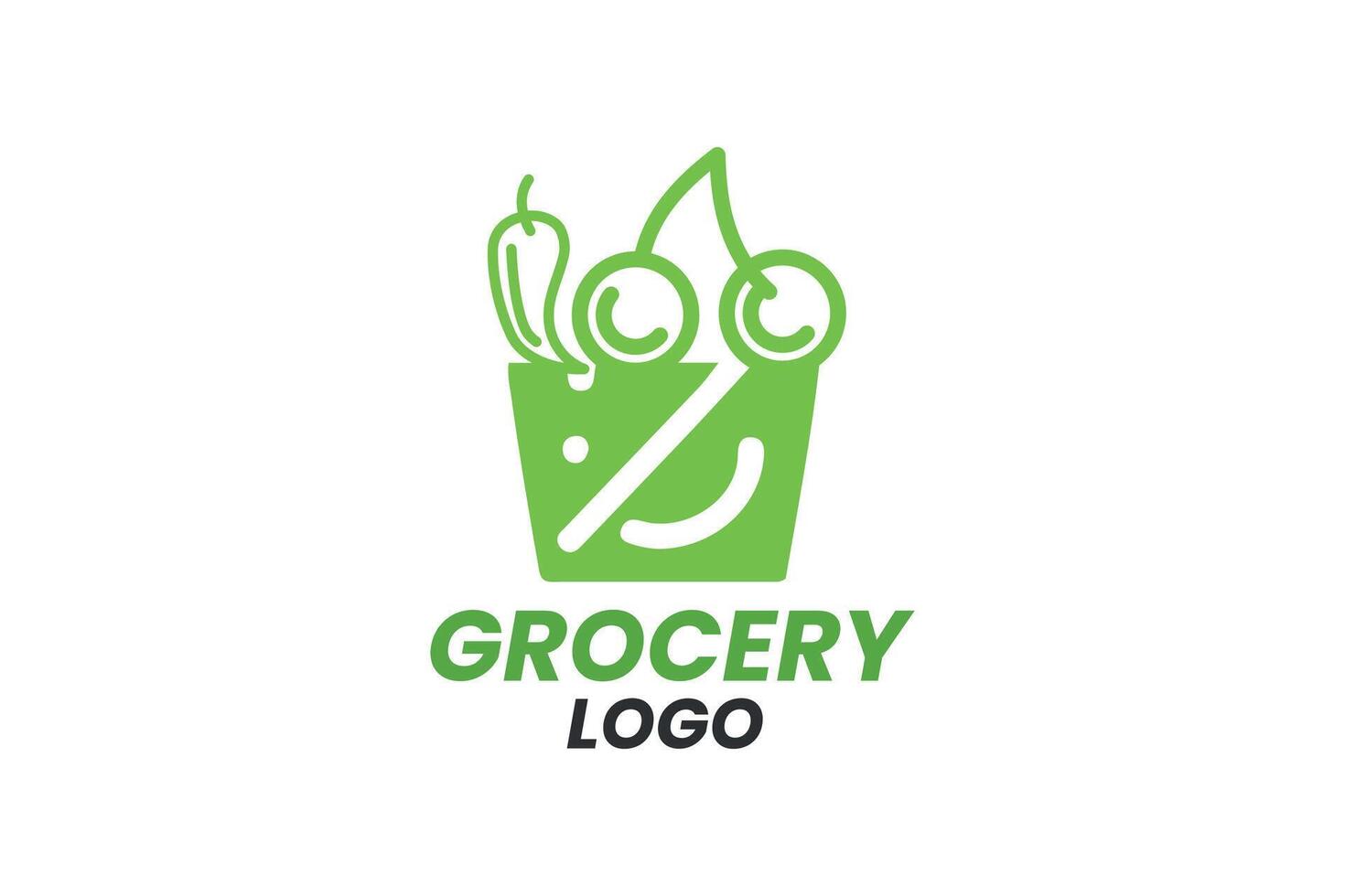 grocery logo design vector