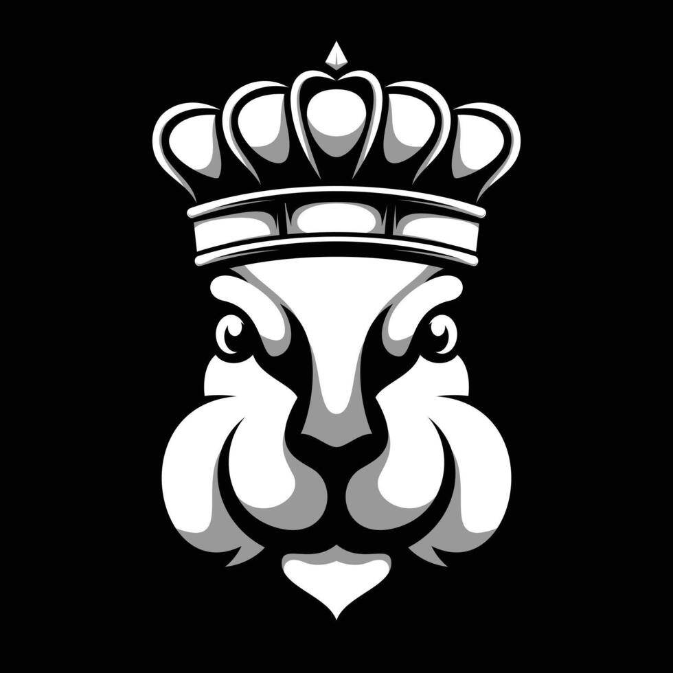 Rabbit Crown Black and White vector