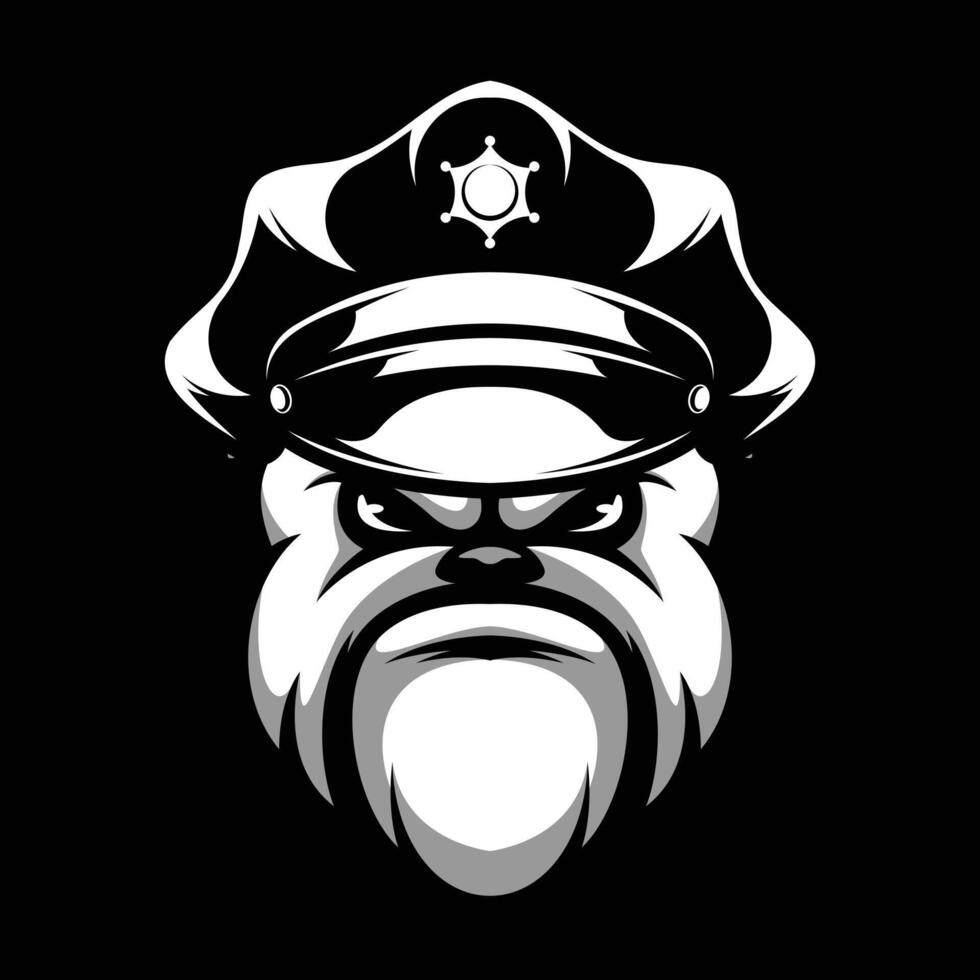 Bulldog Police Black and White vector