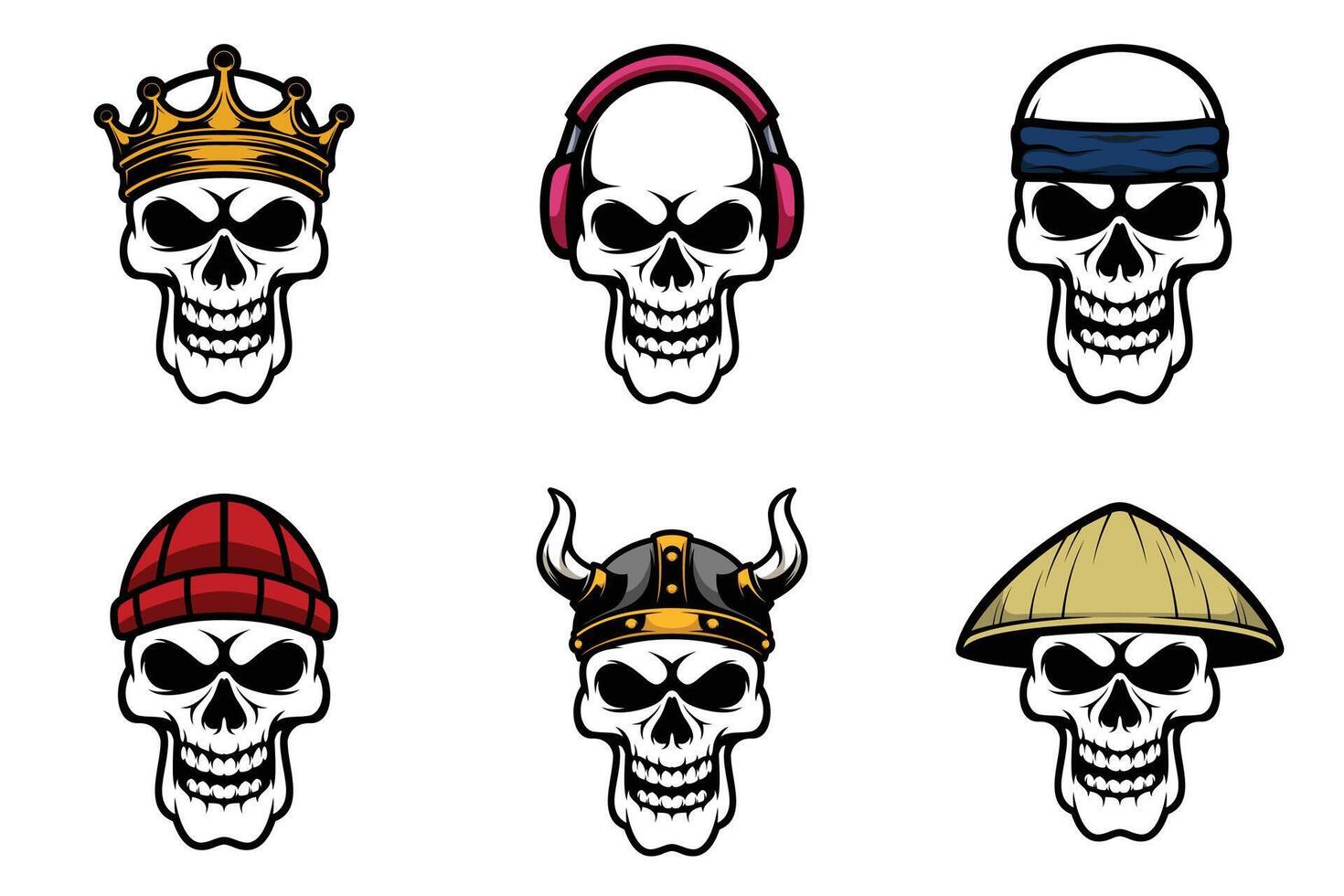 Skull Bundle Design vector