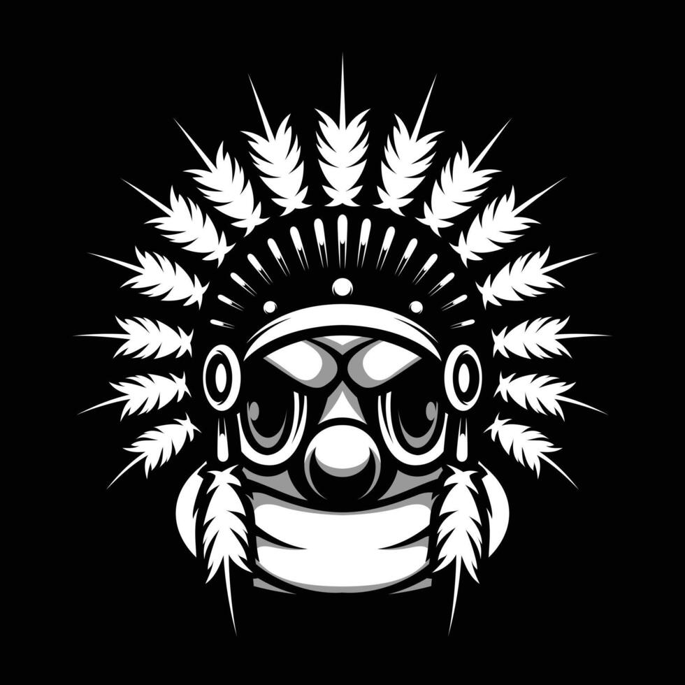 Clown Apache Black and White vector