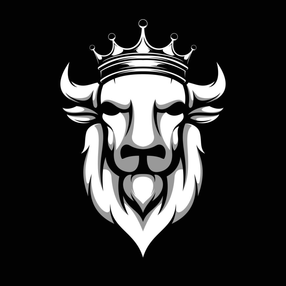 Buffalo King Black and White vector