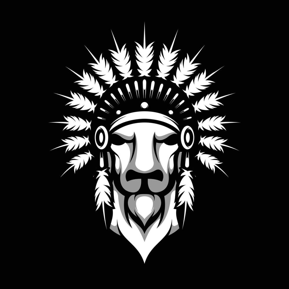 Buffalo Apache Black and White vector