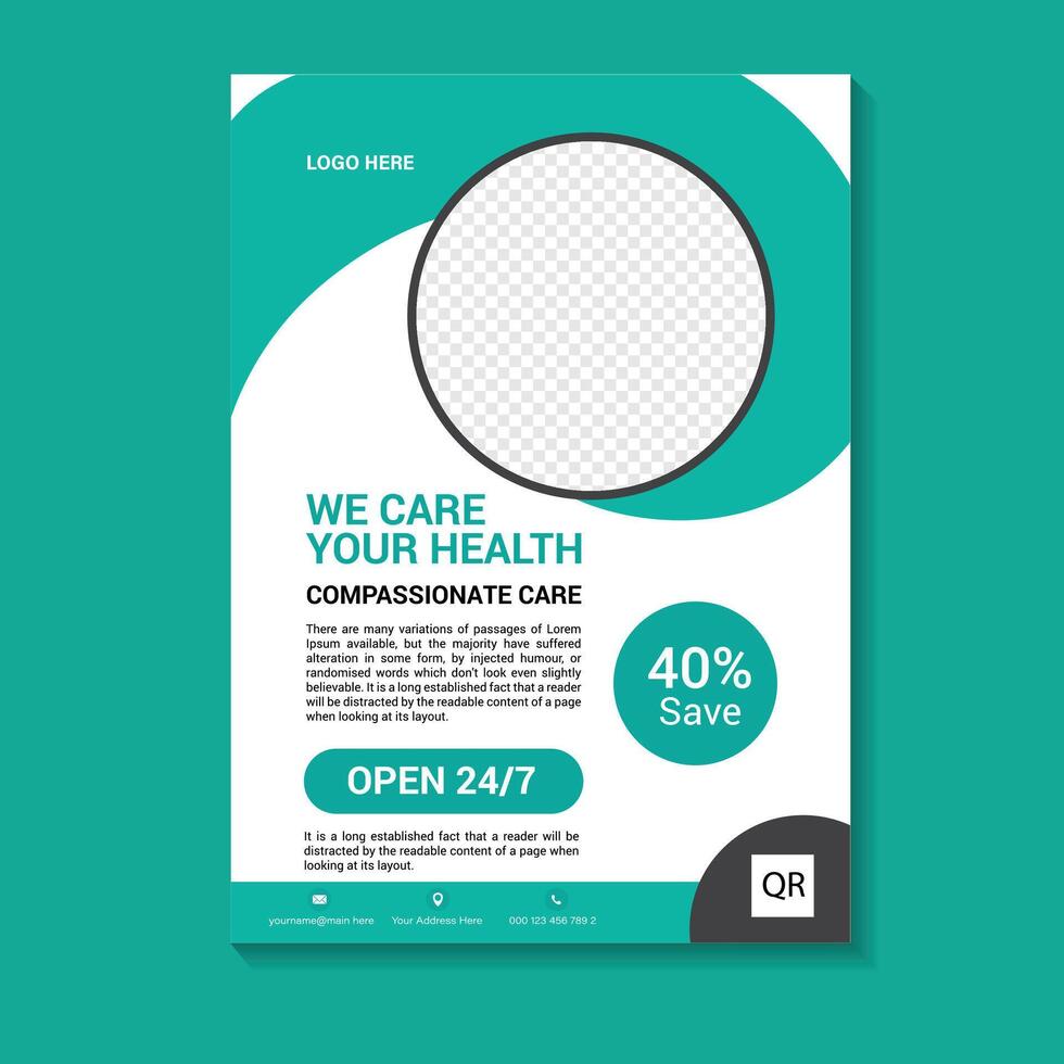 healthcare and medical flyer template vector