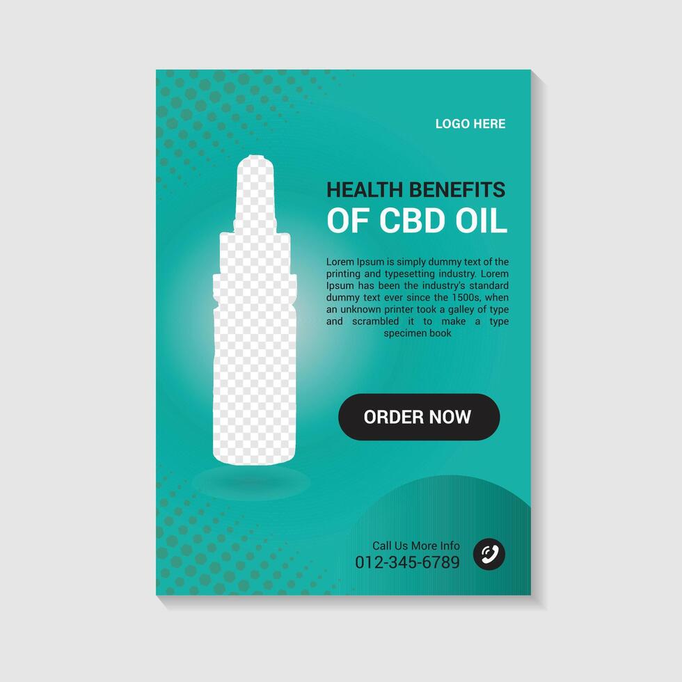 a flyer for hemp pure oil extract. vector