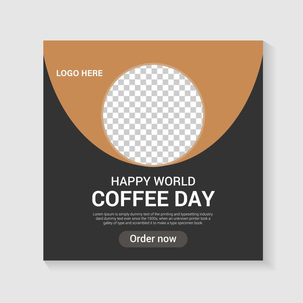 Coffee shop social media post des vector