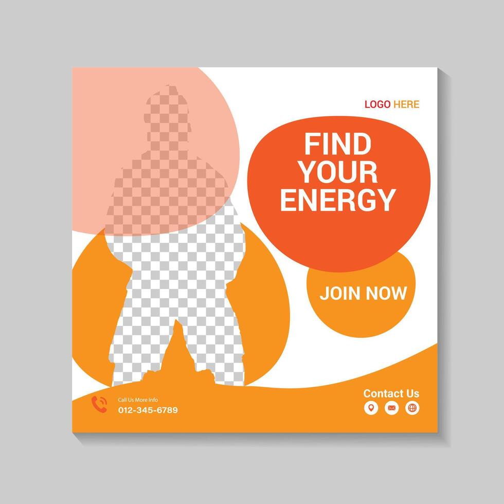 gym social media post design vector