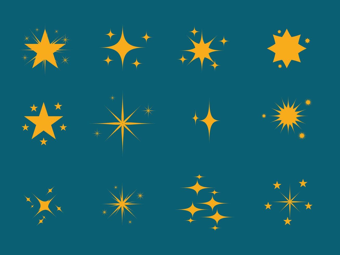 golden stars and stars on a blue background vector