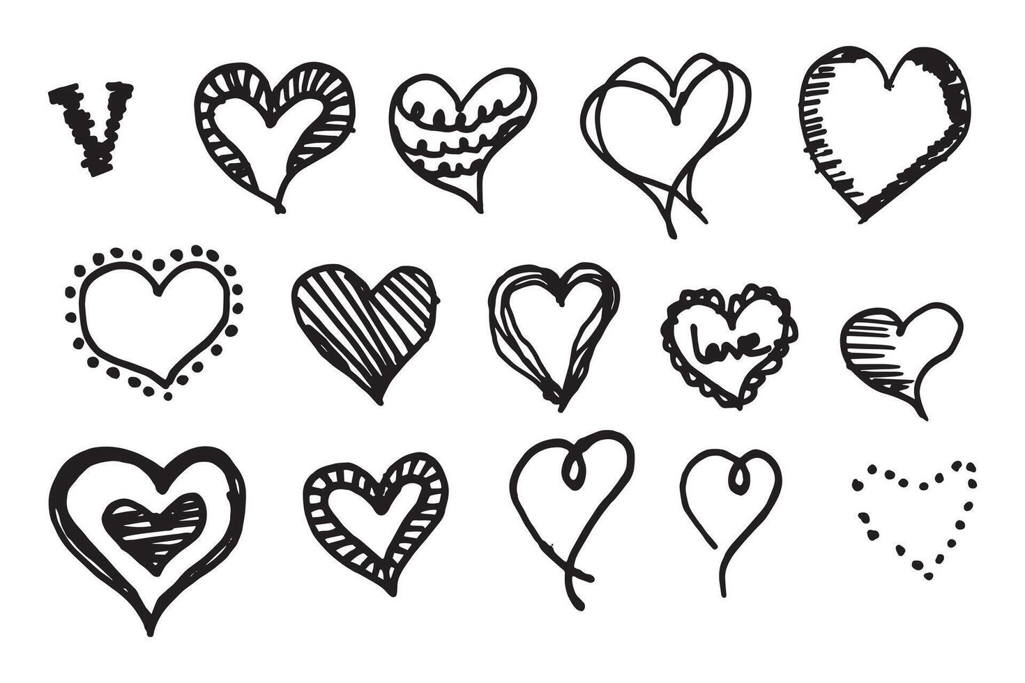 Charming Hand-Drawn Heart  Free Vector Drawing Illustration