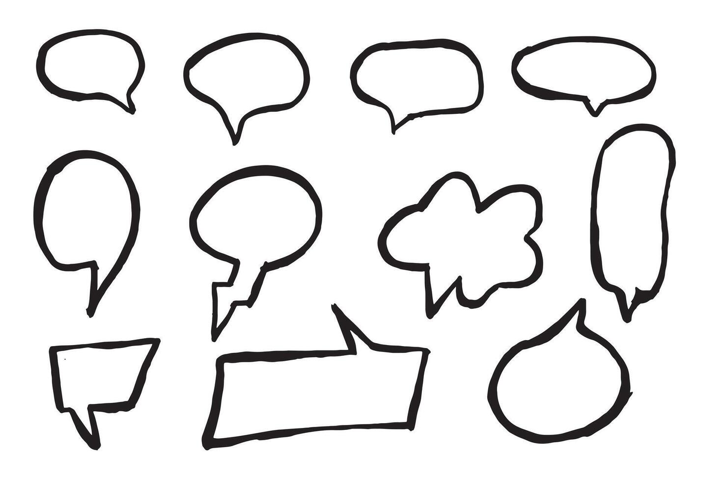 Doodles Hand-Drawn Speech Bubble Sketches for Conceptual Design vector