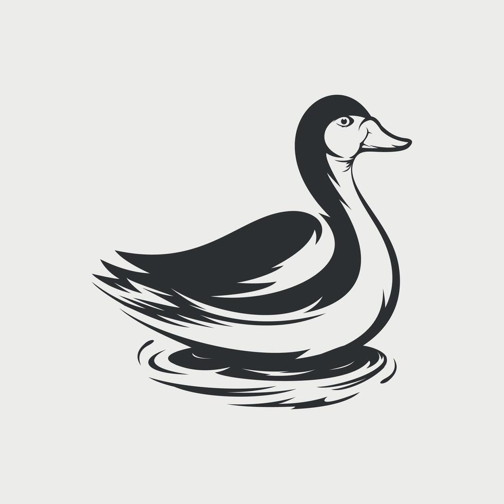 vector de diseño de logotipo de pato