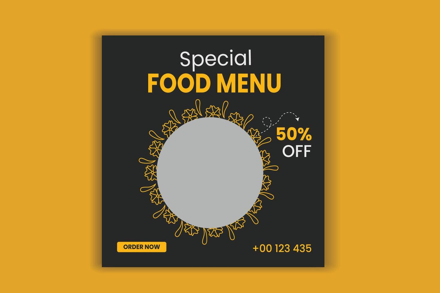 diseño de banner de redes sociales de alimentos vector