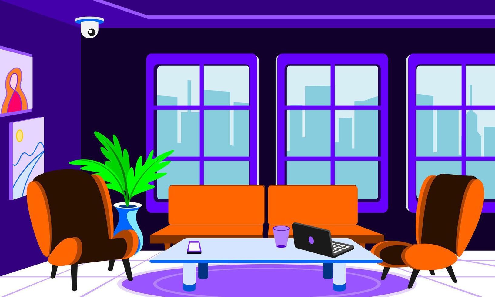 Empty living room. interior design concept. vector design