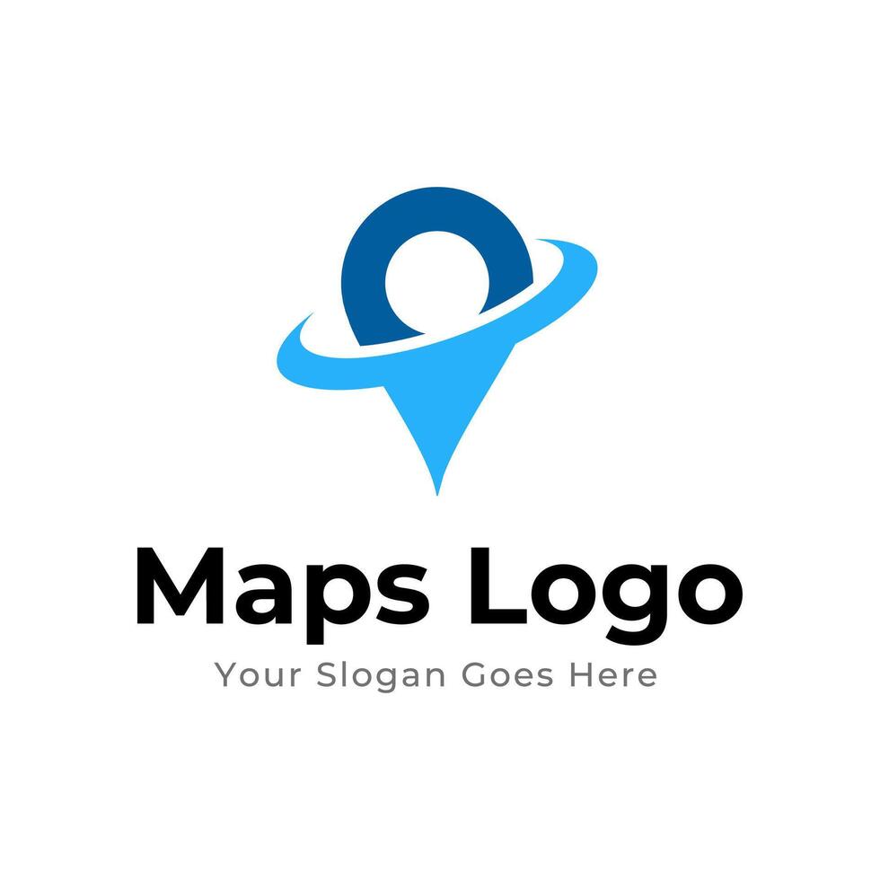 Map Pin Logo Design Element. Map pin location icon logo design vector