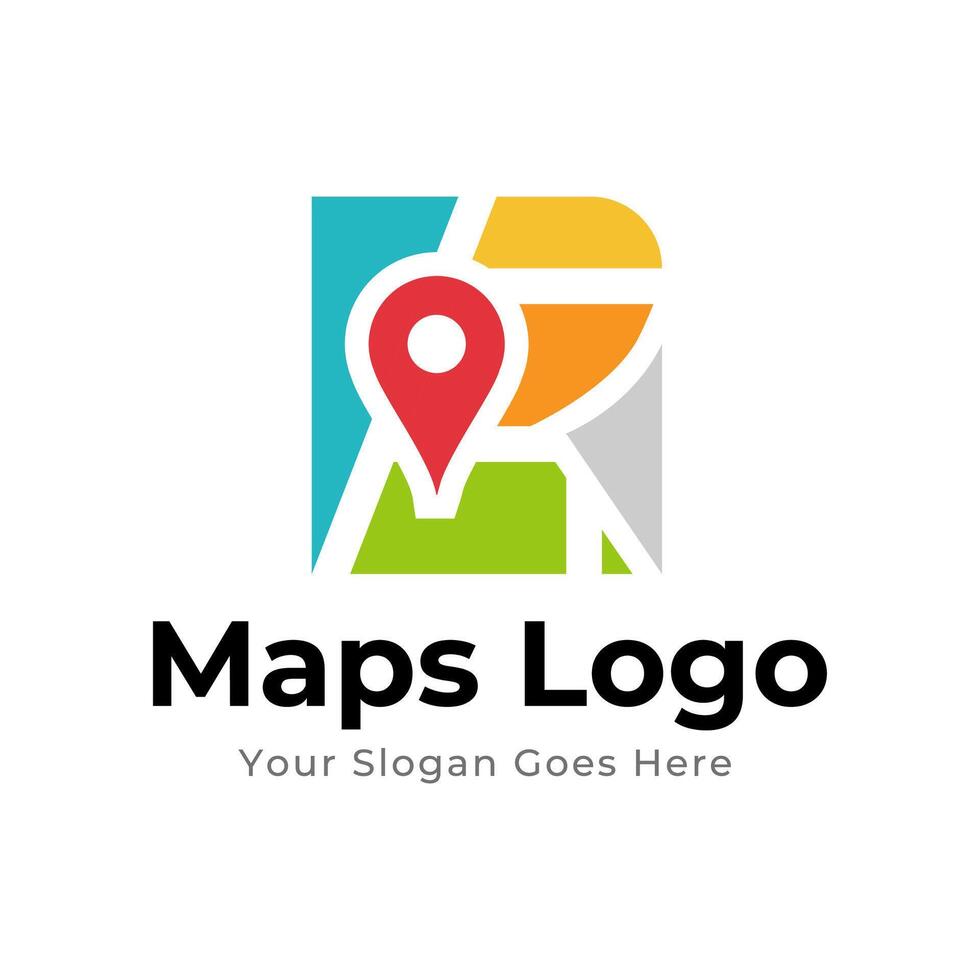 Map Pin Logo Design Element. Map pin location icon logo design vector